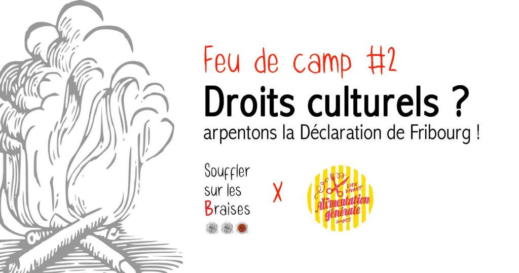 feu de camp échange de pratiques entre acteurs culturels droits culturels souffler sur les braises arpentage déclaration de Fribourg